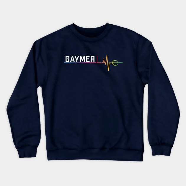 Gaymer life Gaymer Girl / Boy Gamer Gayming Gay Pride Heartbeat Crewneck Sweatshirt by stuffbyjlim